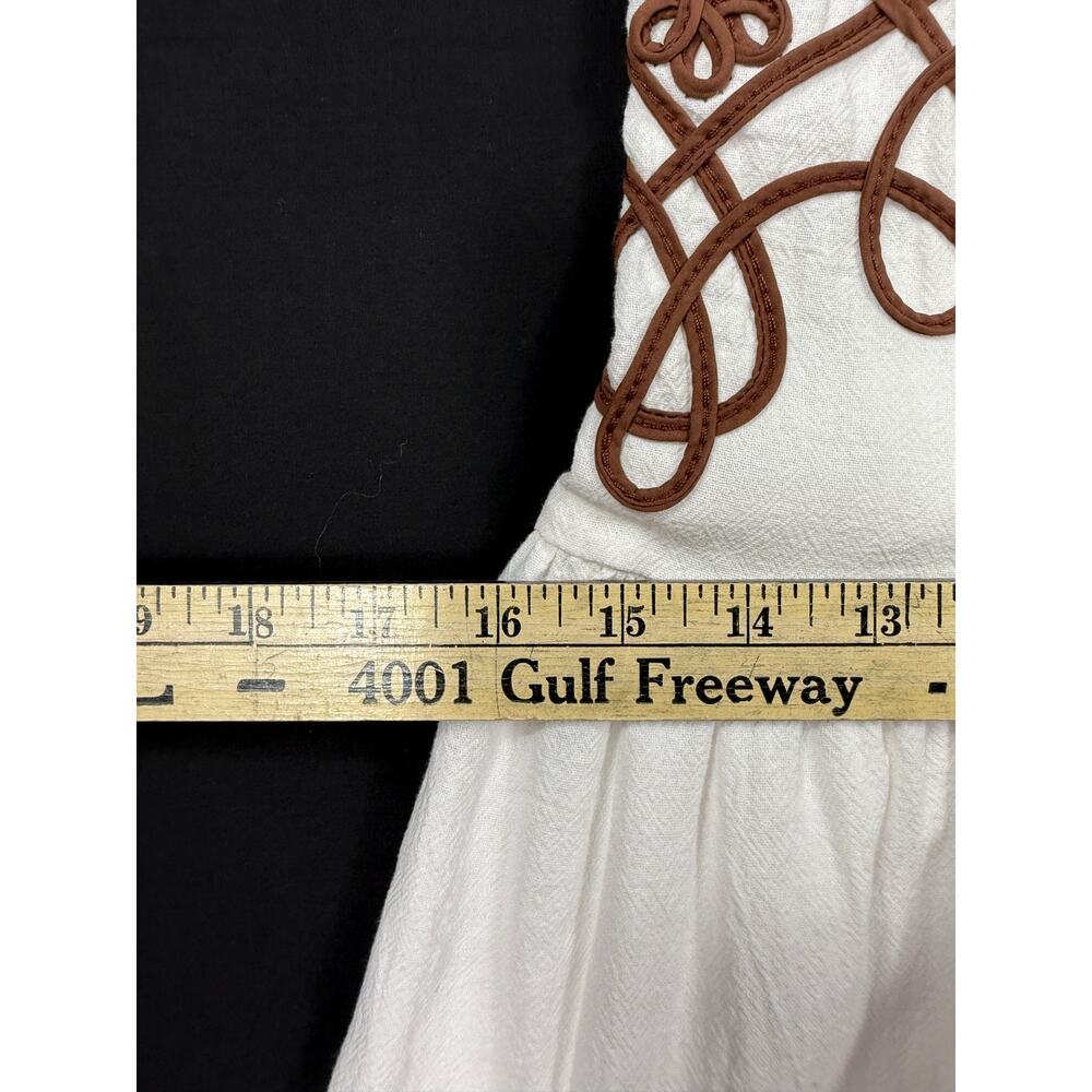 NWT Poéselle Women's white halter cotton dress, embroidered Celtic knotwork Sz 4 - Picture 12 of 13